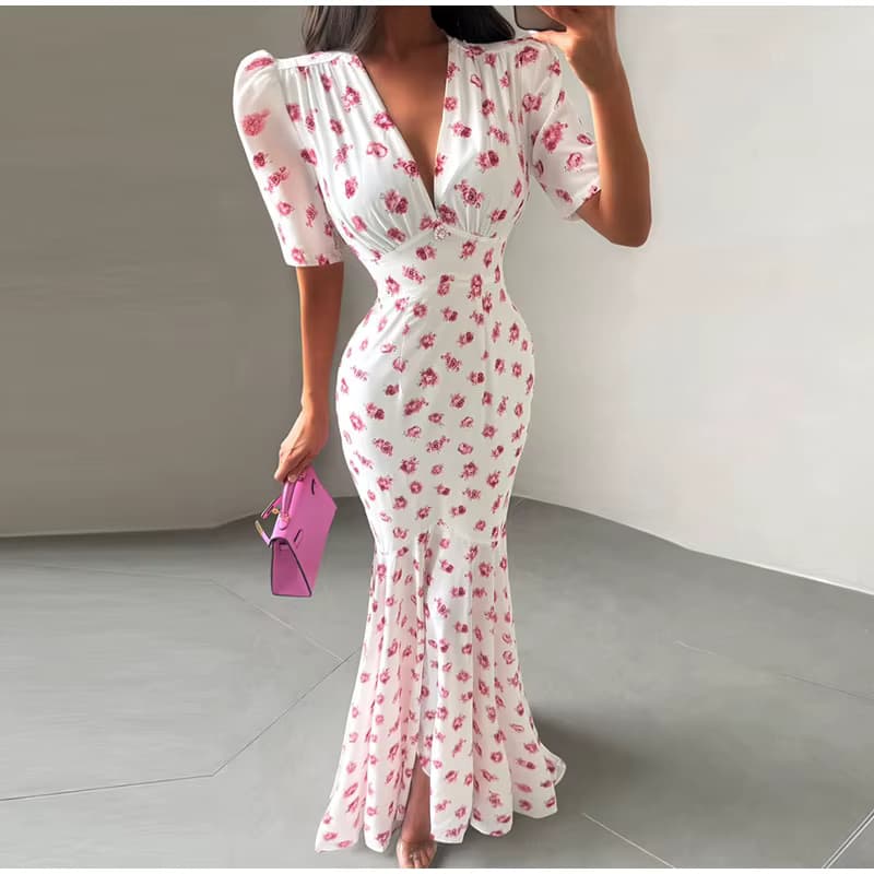 Robe Sirène Longue Fleurie 2