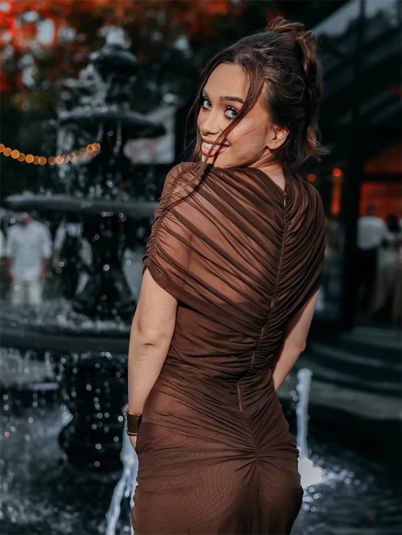 Ensemble Deux-Pièces Drapé Marron Cut-Out 4